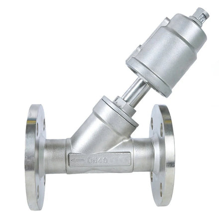 1/2'' 3/4'' 1'' 304 Stainless Steel Pneumatic Angle Seat Valve Y-type Pneumatic Valve Flange Angle Seat Valve