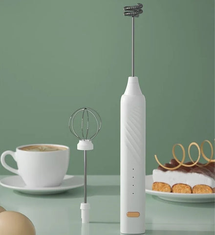 Portable Frother Milk Frothed Rechargeable Stainless Steel USB Milk Frother Handheld Coffee Blender Electric Milk Frother