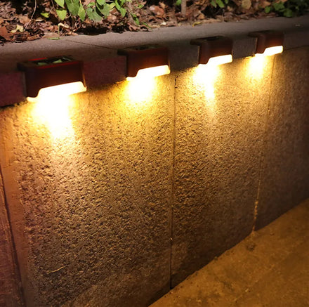 Solar LED Light Outdoor Stair Light Step Lamp Waterproof for Garden Courtyard Path Wall Landscape Fence Decoration Lighting