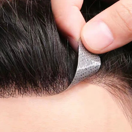 Thin Skin PU Mens Toupee Human Hair Pieces 0.06mm Thin Poly Hairpatch for Men Natural Front Hairline Hair Systems