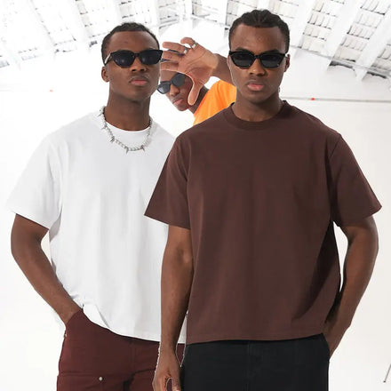Crew Neck Heavyweight T-shirt Custom Blank Unisex Short Sleeve Oversized Plain Tshirt Tee Cropped Boxy Men t Shirt for Men
