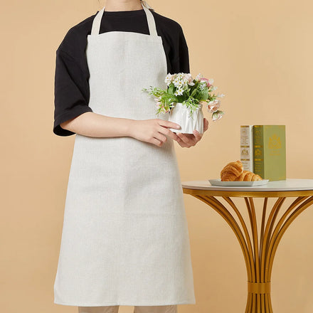 Top Popular Linen Waterproof Blank Sublimation Design Aprons Custom Logo Kitchen Aprons