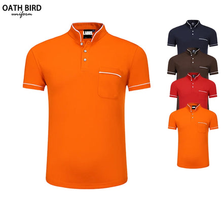 Waitstaff Uniform Polo Men's Cafe Moisture Management Resistant Polo Shirt Restaurant Uniforms