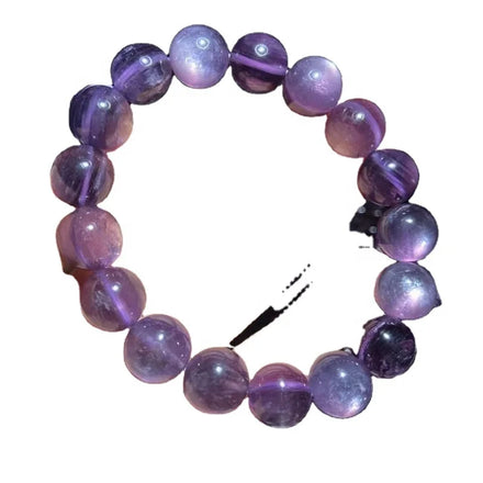 Meihan Natural Top Rare Purple Lepidolite Bracelet Smooth Round Gem Stone Beads for Jewelry Making Design Christmas Gift