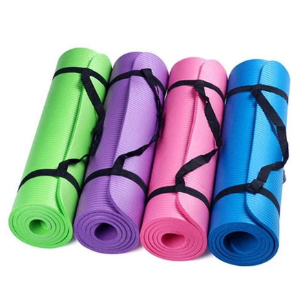 Organic 8mm Yoga Mat with Strap Custom Black for Home Gym Fitness and Travel Comfort Non Slip Portable Lightweight Durable