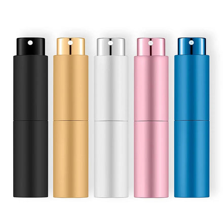 Aluminum Portable Perfume Spray Twist Bottle Refillable Mini Empty Spray Liquid Dispenser for Travel