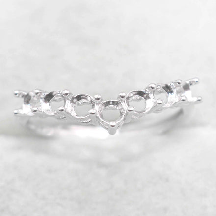 Sterling Silver 3*3mm Semi Mount Ring Empty Frame Blank Support Claw Setting S925 Base Holder Without Center Stone for Inlay DIY