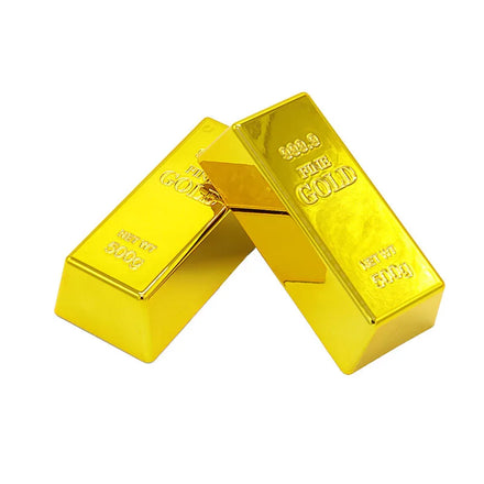 Hot Selling Custom Cosplay Props 500g Gold Bullion Toy Plastic Treasure Gold Plating Fake Gold Bullion Bars for Promotions