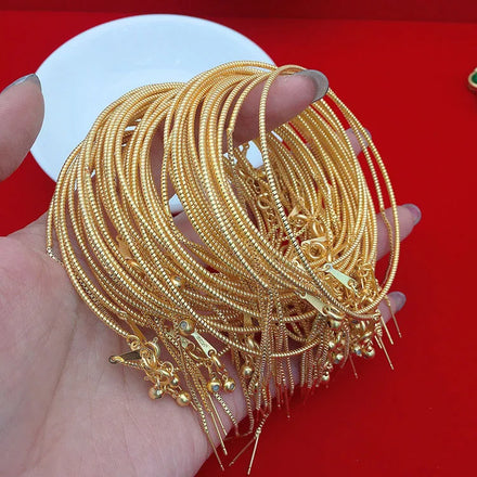 BCL1272 Half Finished Gold Adjustable Slider Bangle Bracelet Chain Matte Gold Snake Chain Bracelet With Lobster Clasp and Pin