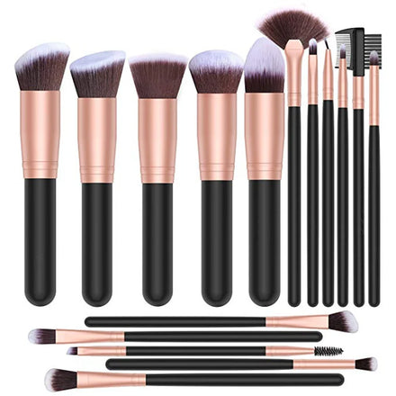 Professional 16Pcs Rose Gold Makeup Brush Set Premium Synthetic Foundation Blush Makeup Brush Eye Shadow Groove Makeup Tool