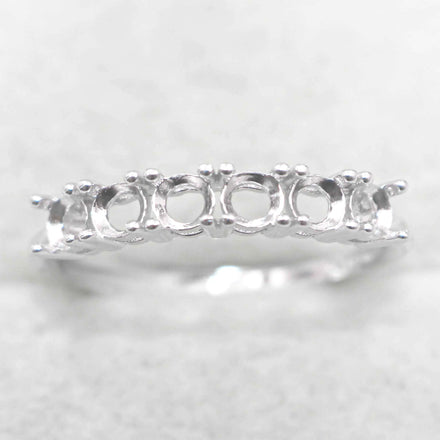 Sterling Silver 3*3mm Semi Mount Ring Empty Frame Blank Support Claw Setting S925 Base Holder Without Center Stone for Inlay DIY