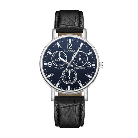 Men Cheap Luxury Fashion Design Leather Business Watch Digital Quartz Pointer Dial Gift