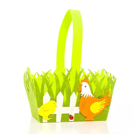 Hot Selling Easter Felt Basket for Kids Easter Egg Hunting Party Favors Easter Bucket with Handle