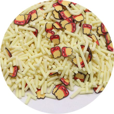 Cute Polymer Clay French Fries Slices for DIY Crafts Plastic Klei for Nail Art Accessories Crystal Slime Filling Phone Decor