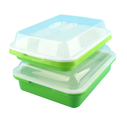 Food Safety Green PP Hydroponic Planter Vegetable Beans Sprouting Seeding Pot Home Garden Plants Germination Nursery Tray