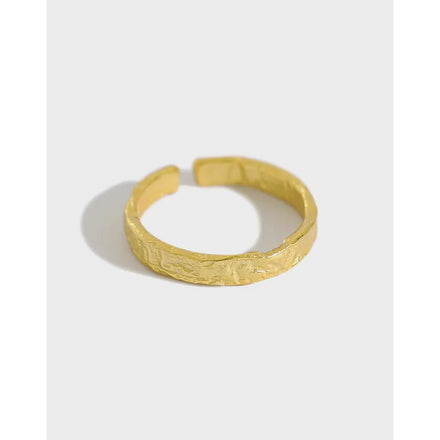 925 Sterling Silver Adjustable Melted Irregular Rings for Girls Texture Uneven 18K Gold Ring Smart Fine Jewelry Rings