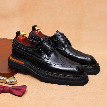 New Design Plus Size Men's Breathable Cow Genuine Leather Oxford Shoes Formal Business Office Career Professional Dress Shoes