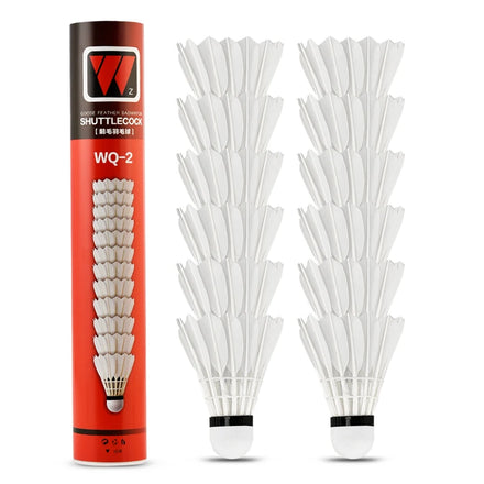 Factory Wholesale Best Sell Professional 12pcs Goose Curving Feather Badminton Shuttlecock