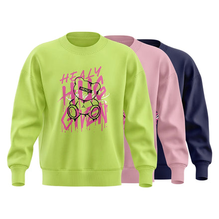 Healy Sportswear Men Custom Heavyweight Crewneck Sweatshirt for Men Blank Sweatshirt Fleece Vintage Wash Crew Neck Sweatshirt