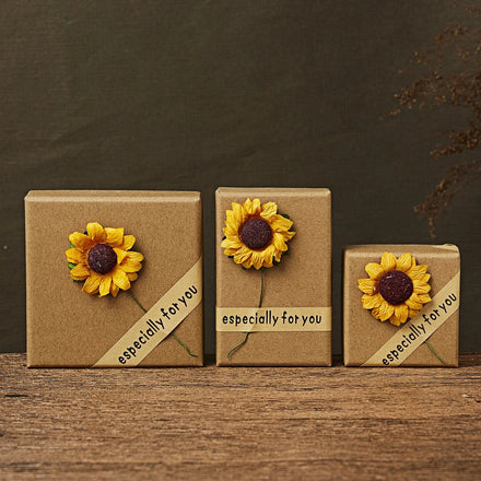 Sunflower Design Packing Jewelry Box Especially for You Daisy Sunflower Paper Box for Ring Earrings Bracelets Necklace Packing
