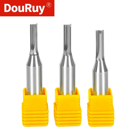 DouRuy 1/2 Shank 4/5/6mm TCT 2 Flute Straight Bit Carbide Straight Router Bits for Wood Cutting Woodworking