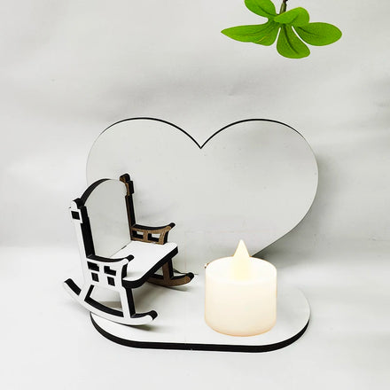 Sublimation Candle Holder Memorial Chair Candle Stand Blank MDF Heart Candles Holder