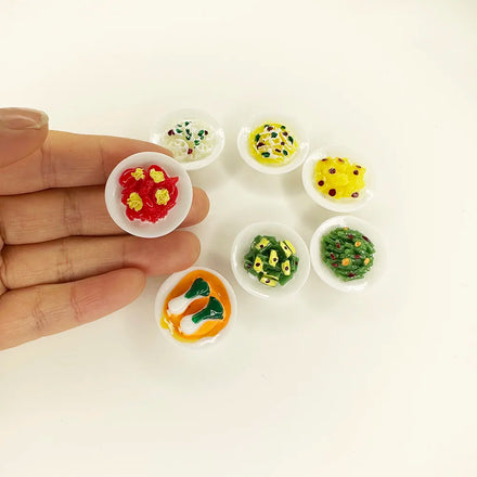 2023 New Artificial Round Shape Chinese Dishes Design Flat Back Diy Resin Charm for Keychain Accessories