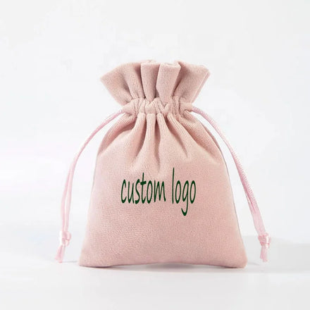 Custom Logo High Quality Flannel Cosmetic Storage Bags Drawstring Pouches Suede Jewelry Packaging Pouch Velvet Gift Bag