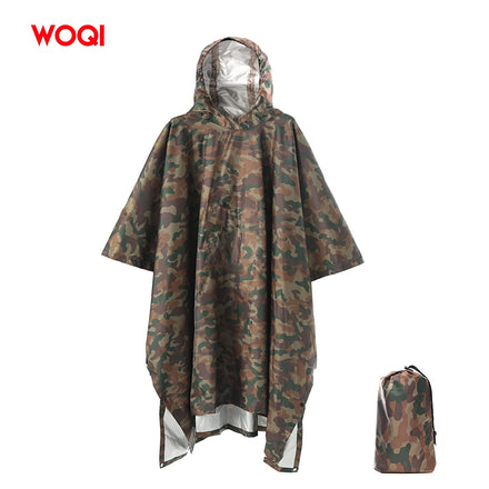 Woqi Waterproof Hooded Rain Poncho for Adults Solid Color for Hiking Climbing Camping Summer Raincoat for Men and Women