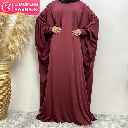 6210# Popular Prayer Abaya Dress Solid Color Simplicity Modest Muslim Islamic Eid Abaya Dress