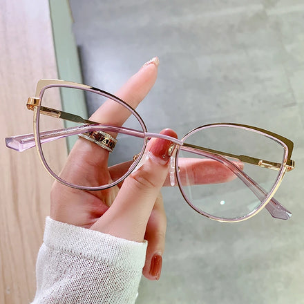 Female Anti-Blue Light Blocking Cat Eye Eyeglasses Office Computer Eye Protection Lunette De Soleil with Plastic Frame