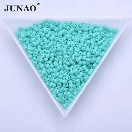 JUNAO Factory 2mm Glass Seed Beads 450g Mini Crystal Beads Earring Jewelry Making Stones for DIY