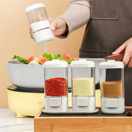 New Style 0.5g Metering Salt Shaker Push Type Salt Dispenser Sugar Bottle Kitchen Spice Jar