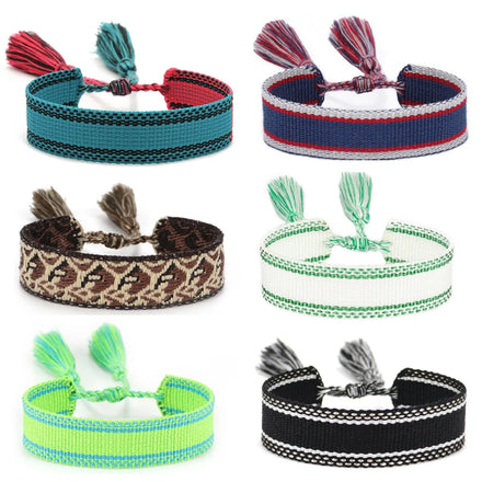 New Design Bohemia Handmade Color Cotton Women Men Woven Gift Tassel Adjustable Ethnic Embroidery Friendship Bracelet