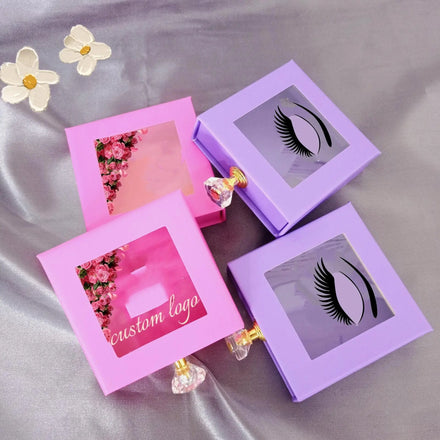 Cost-effective Hot Selling Paper Eyelash Box and Eyelash Packaging case pink Eyelashes Packaging Boxes