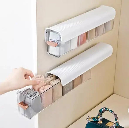3 in 1 Home Closet Drawer Socks Separator OrganizerTransparent Wall Mounted Underwear Storage Box