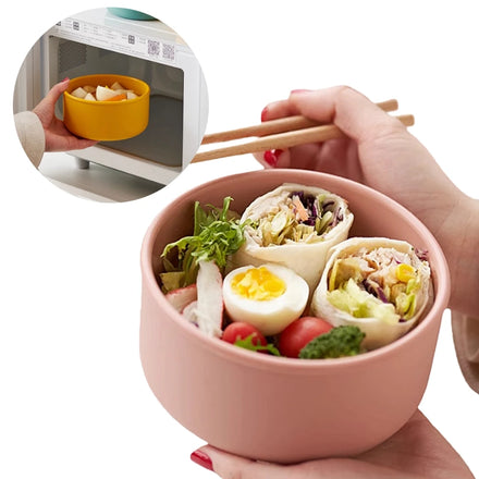 Am Azon Hot Selling 700ml Silicone Keep Fresh Box Food Container Round Snack Storage Box Silicone Bento Lunch Box With Lid