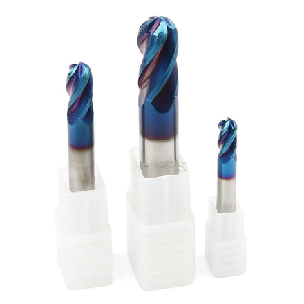 Tungsten Steel 4 Flute 1mm 5mm 6mm D4 Ball Nose Endmill HRC65 4-flute 3mm Solid Carbide End Mill Lathe Cutting Tool