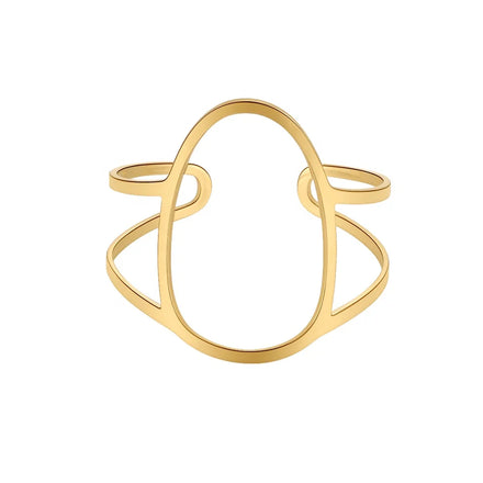 Original Design 18K Gold Plated Stainless Steel Jewelry Fingertip Ring Gold Color Nail Rings for Women Accessories Rings R214172