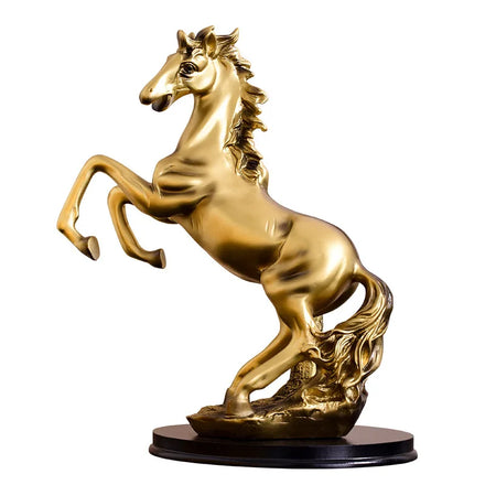 2023 Customized Cheap Price 33cm Horse Statue Chinese Zodiac Horse Sculpture Gold Resin Crafts for Home Decoration