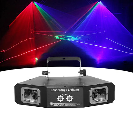 4 Eyes Rgb Full Color 450Mw Beam Animation Dmx512 Laser Light for Dj Disco
