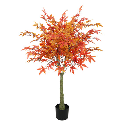 Factory Cheap Price 130CM High Simulation Potted Plant Red Artificial Maple Leaf Tree With Leaves for Interior Home Office Decor