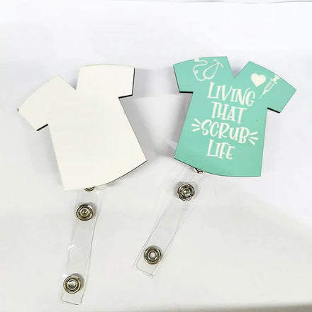 Scrub Badge Reel Sublimation Badge Reel Blank MDF Name Tag