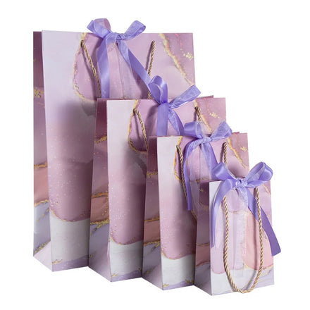 2024 Hot Sale Gift Bag Luxury Shopping Valentines Day Colorful Stone Pattern Paper Bag for Clothing Packaging