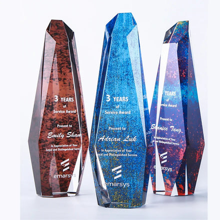 Custom logo Color Printing Award Manufacturer Customize Crystal Trophy Glass Factory Wholesale Blank Crystal Glass Trophy