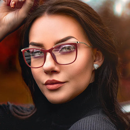 Fashion Women Metal Frame TR90 Anti Blue-ray Glasses Blue Light Blocking Optical Glasses Anti Blue Light Flat Lens