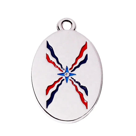 Oval Shape Custom Enamel Charms Designs Zinc Alloy Jewelry Fitting Metal hang Pendant Tags for Earring