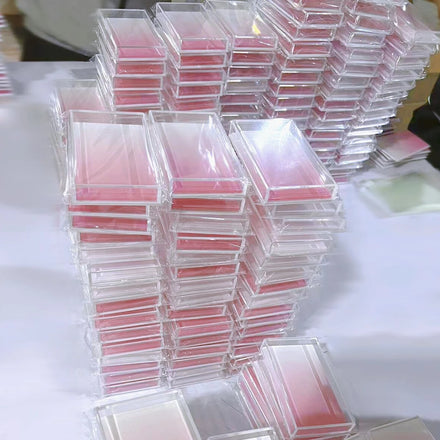 Eyelash Extension Tools Custom logo Lash Acrylic Pallet Gradient Color Lash Tray Holder Wholesale Lash Tile With Cover