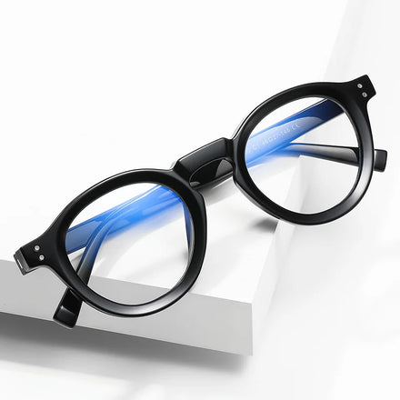 Round Eyeglasses Frames Anti-blu-ray Optical Frame Men Thick Insert Cp Plate Optical Glasses Black Framed Flat Mirror