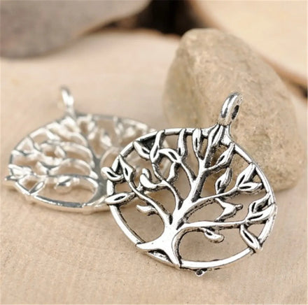 Silver Tree of Life Charm Pendants for Bracelet Necklace Making DIY Jewelry Findings Gifts